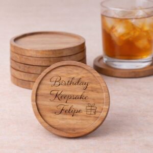 Personalized Wooden Coasters – Set of 10